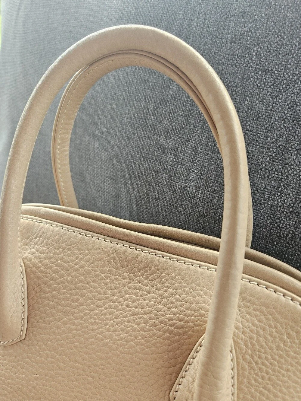 Coach Beige Leather Satchel with Removable Strap